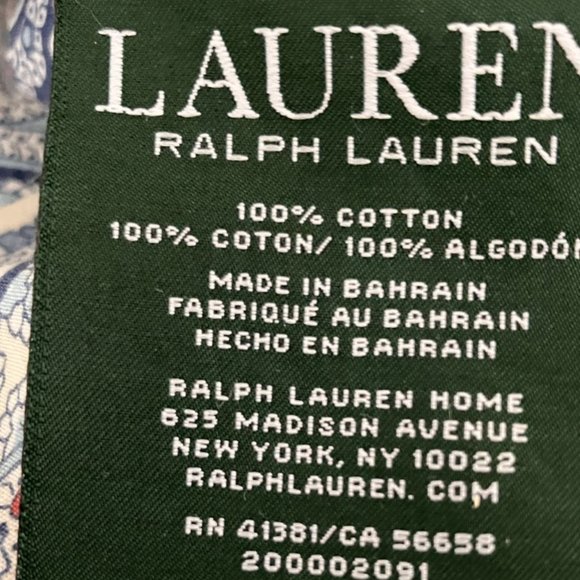 Lauren by Ralph Lauren Red,White, Blue Paisley Pillow Cases - Standard Size (2) - Picture 7 of 7